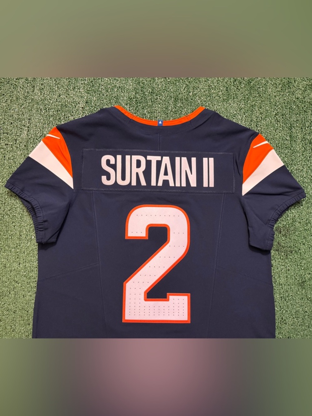 Authentic Pat Surtain Denver Broncos Navy Nike Vapor Fuse Elite Jersey Size 44 - Picture 12 of 14